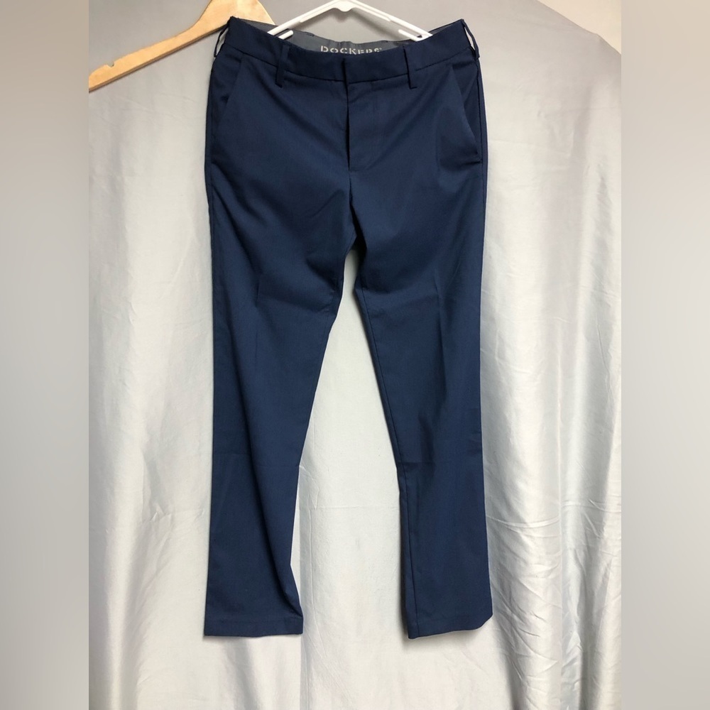 Adidas 32/32 navy blue golf pants Elastic waist  latex grabbers inside waistband